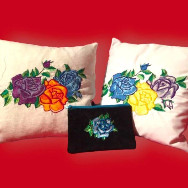 Rosen Stickdatei Arrangement – Premium 3er-Motiv für edle Textilien | stiXXie