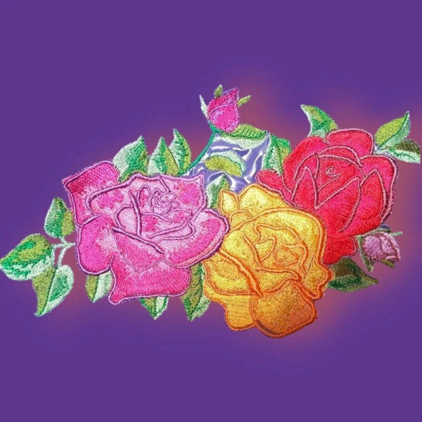 Rosen Stickdatei Arrangement – Premium 3er-Motiv für edle Textilien | stiXXie