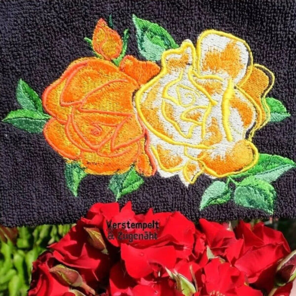 Stickdatei Rosen – 1 & 2 Rosen mit Knospen im 13x18 Rahmen | stiXXie