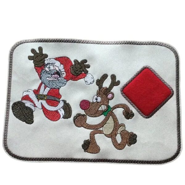 Stickdatei Running Elch und Nikolaus