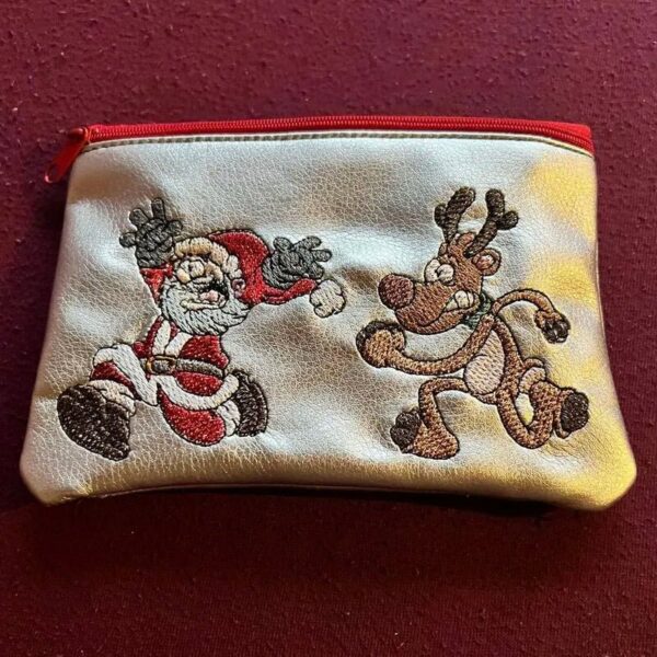 Stickdatei Running Elch und Nikolaus