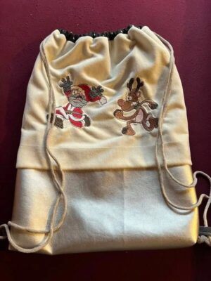 Stickdatei Running Elch und Nikolaus