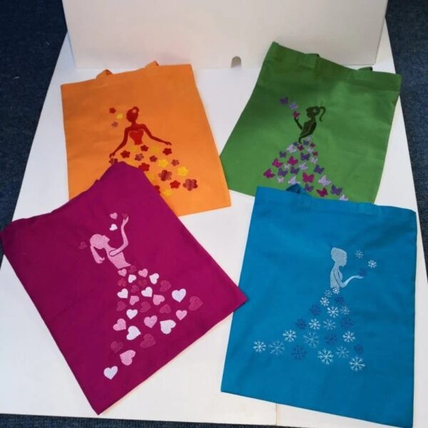 Stickdatei Schattendamen Jahreszeiten