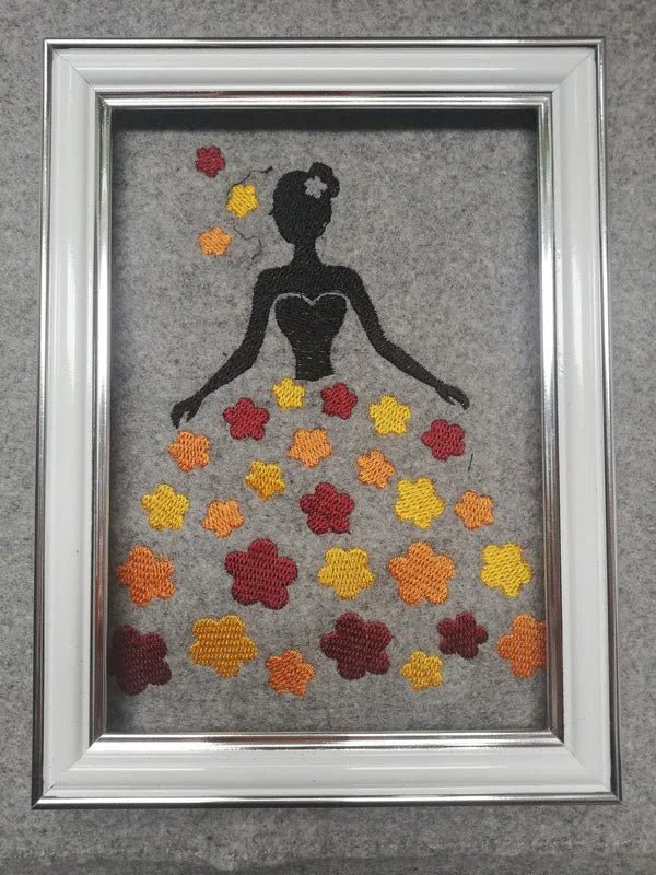 Stickdatei Schattendamen Jahreszeiten