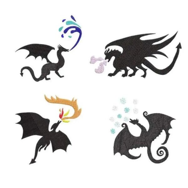 Stickdatei Schattendrachen Jahreszeiten