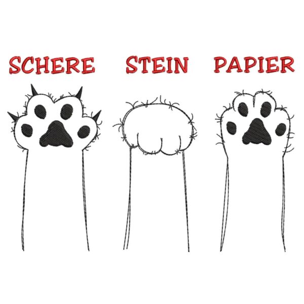 Stickdatei Schere Stein Papier
