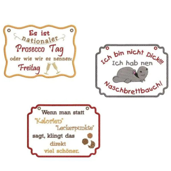 ITH Stickdatei Schilder lustige Sprüche