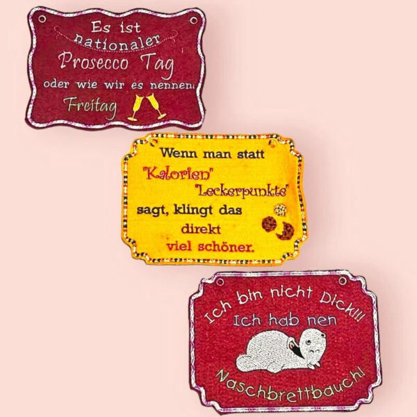 ITH Stickdatei Schilder lustige Sprüche
