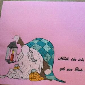 Stickdatei Schlaf- Wichtel mit Spruch
