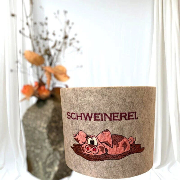 Stickdatei Schlammschwein mit Sprüchen