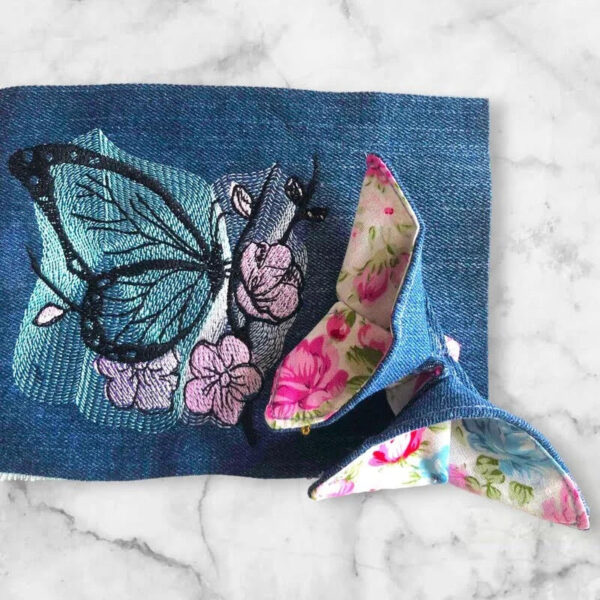 Stickdatei Schmetterling Blume