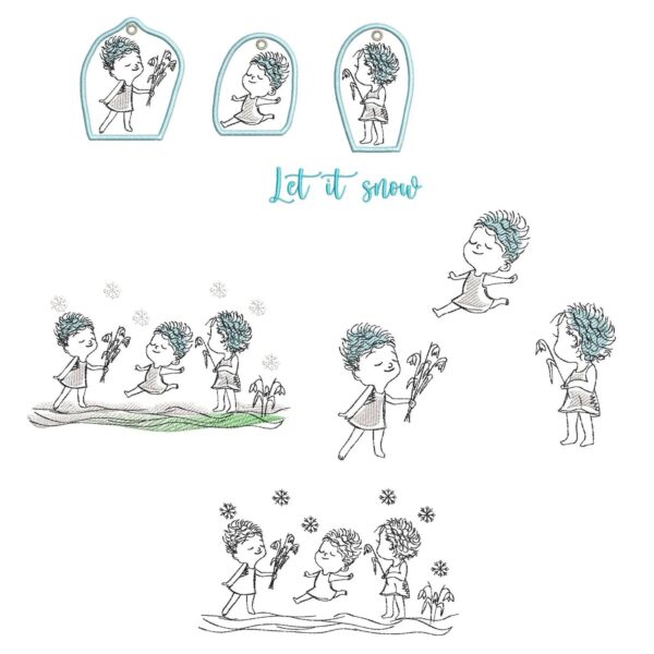 ITH Stickdatei Schneeflocken