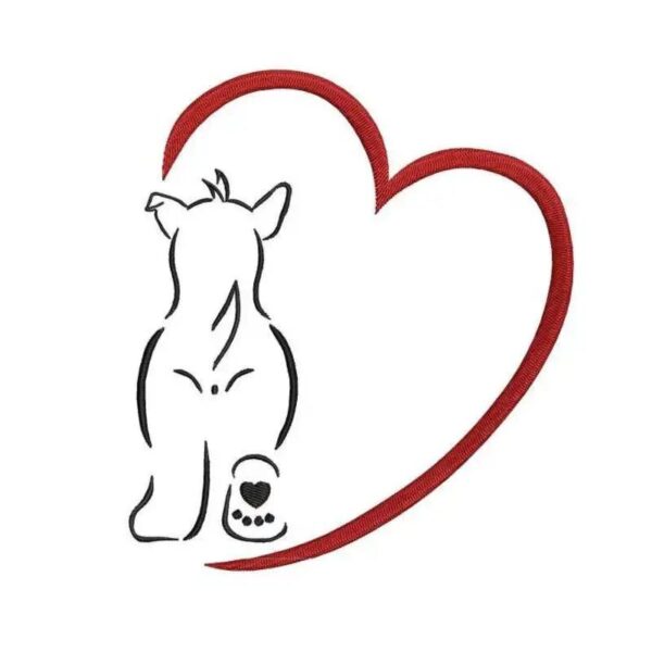 Stickdatei Spitzohr-Hund mit Herz