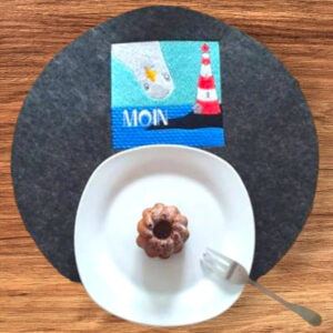 Stickdatei Spruch Moin mit Möwe