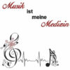 Stickdatei Spruch Musik ist Medizin