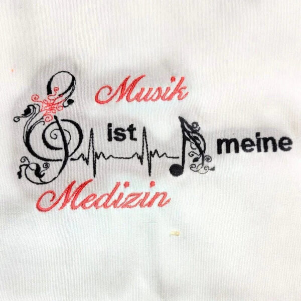 Stickdatei Spruch Musik ist Medizin