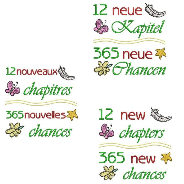 Stickdatei Spruch Neue Chancen