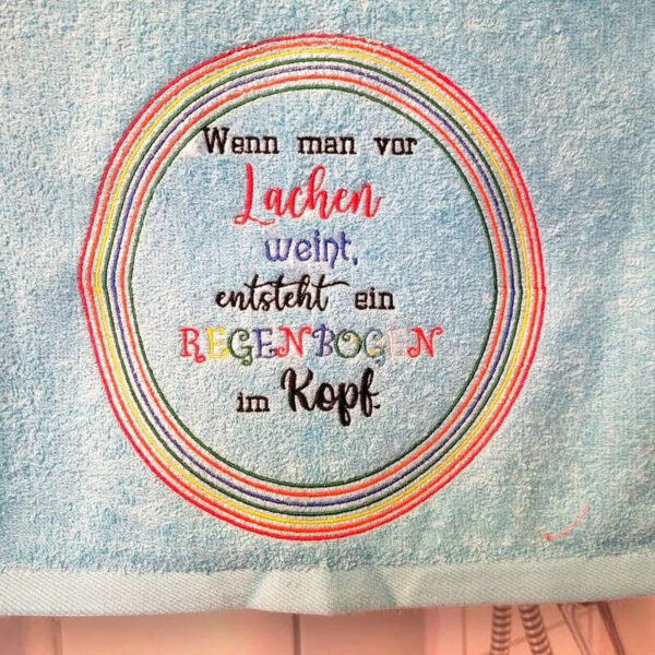 Stickdatei Spruch Regenbogen
