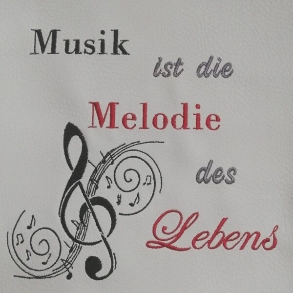 Stickdatei Sprüche Musik Notenschlüssel