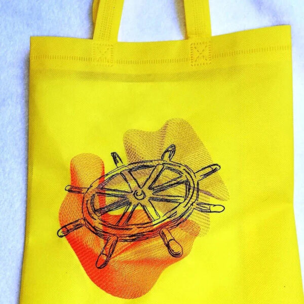 Stickdatei Steuerrad Vintage