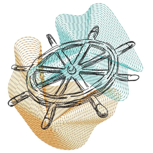 Stickdatei Steuerrad Vintage