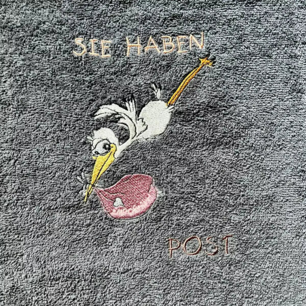 Stickdatei Storch-Post mit Spruch 🐣