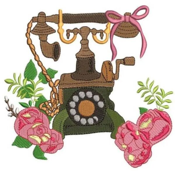 Stickdatei Telefon Vintage