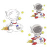 Stickdatei und Applikation Astronaut