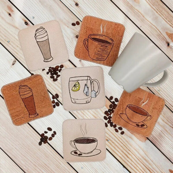 ITH Stickdatei Untersetzer einfach eckig Blanko