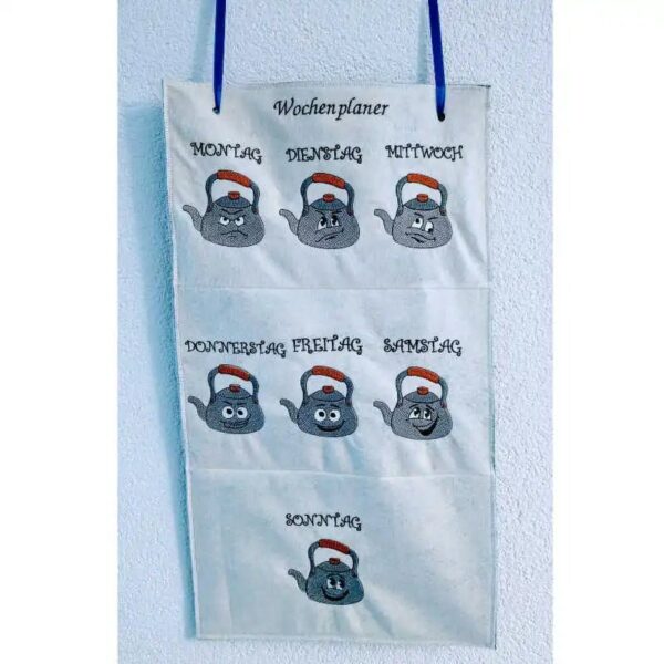 Stickdatei Wasserkessel Wochentage
