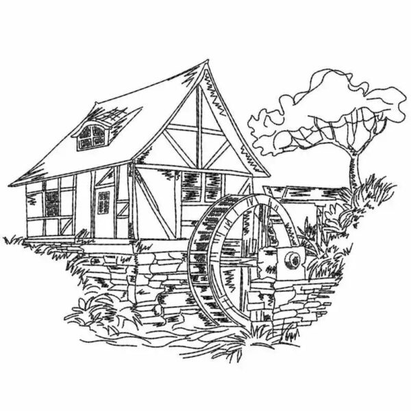 Stickdatei Wassermühle
