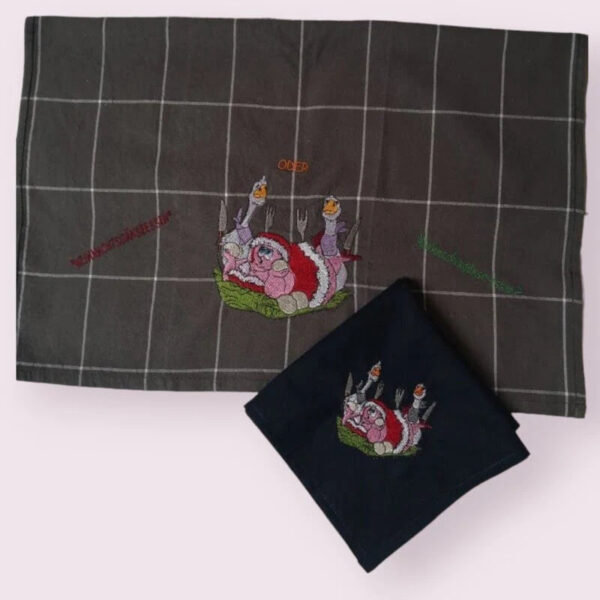 Stickdatei Weihnachtsgänse mit Spruch