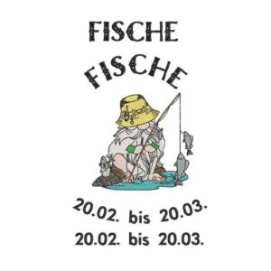 Stickdatei Wichtel Sternzeichen Fische