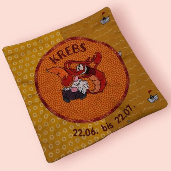 Stickdatei Wichtel Sternzeichen Krebs