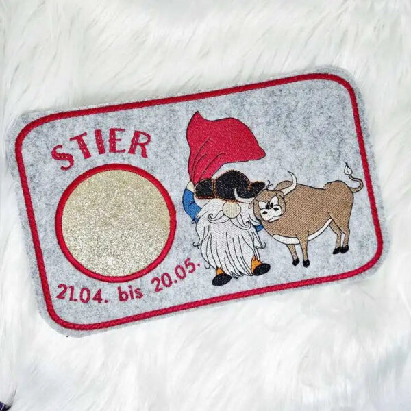 Stickdatei Wichtel Sternzeichen Stier