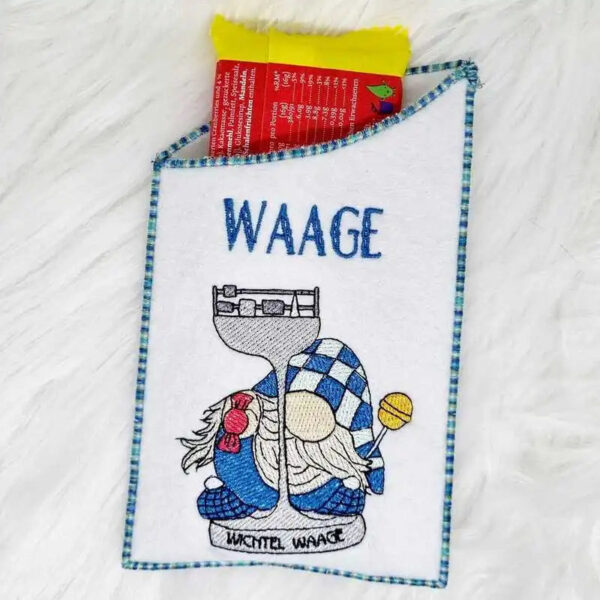 Stickdatei Wichtel Sternzeichen Waage