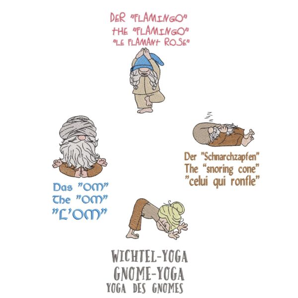 ITH Stickdatei Wichtel Yoga brav