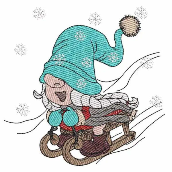 Stickdatei Wichteline Schlitten