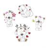 Stickdatei Bären Set Doodleapplikation 4-er Set