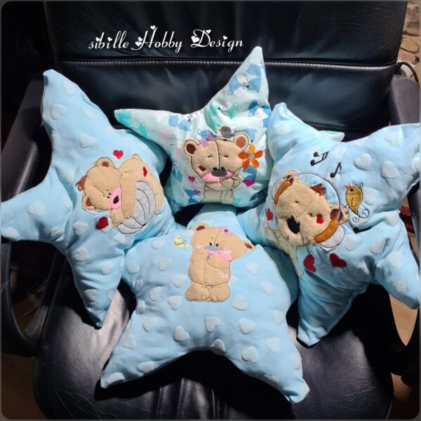 Stickdatei Bären Set Doodleapplikation 4-er Set