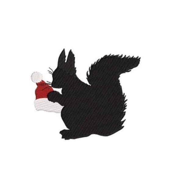 Stickdatei Eichhörnchen im Scherenschnitt-Stil