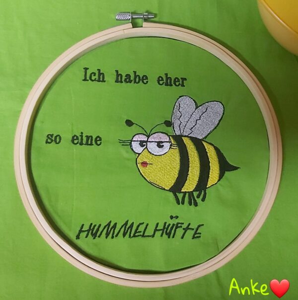 Stickdatei Hummel und Bienchen mit Sprüchen