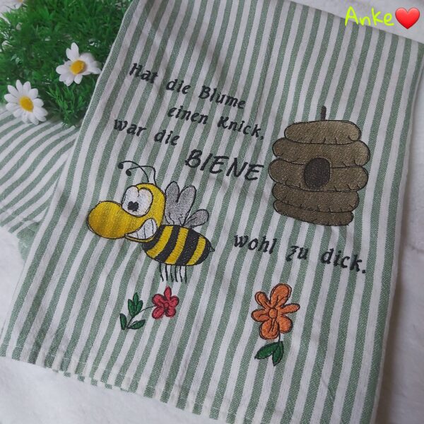 Stickdatei Hummel und Bienchen mit Sprüchen