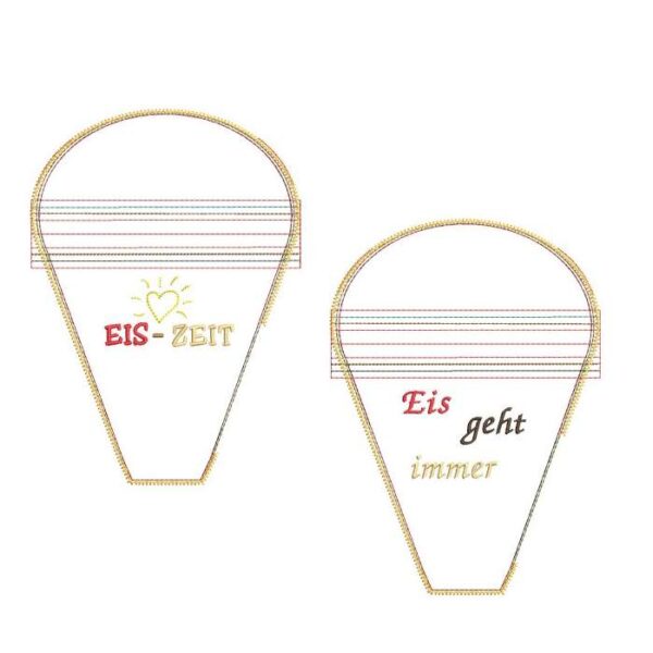 ITH Stickdatei Eis(geld)-Täschchen