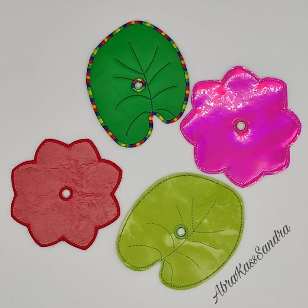 ITH Stickdatei Glasabdecker/ Untersetzer Seerose Seerosenblatt