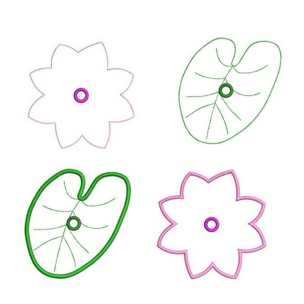 ITH Stickdatei Glasabdecker/ Untersetzer Seerose Seerosenblatt