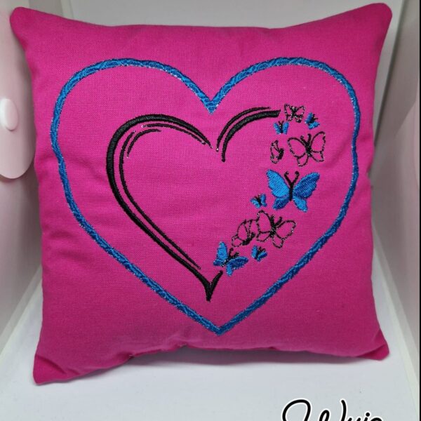 ITH Stickdatei Kissen quadratisch mit Unterteilungen und Applikation