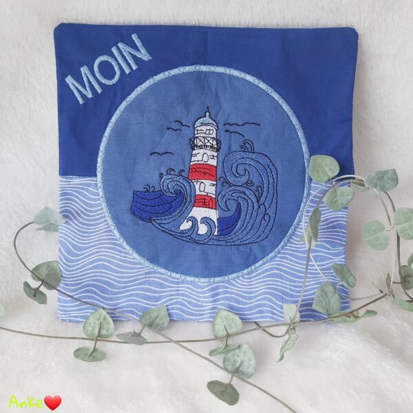 ITH Stickdatei Kissen quadratisch mit Unterteilungen und Applikation