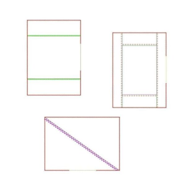 ITH Stickdatei Kissen rechteckig mit Unterteilungen