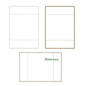 ITH Stickdatei Mutterpasshülle Blankos mit Schriftzug
